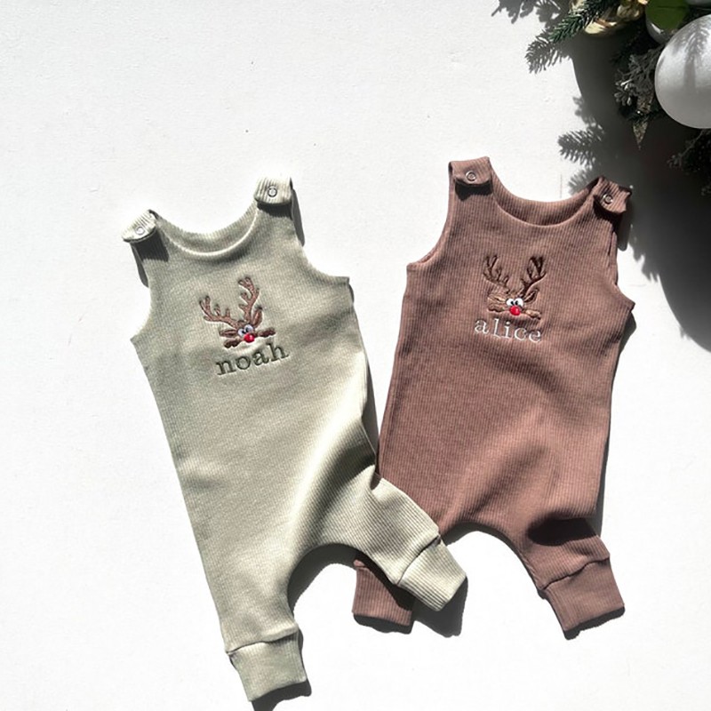 Personalised Embroidered Baby Romper - Newborn Essentials Christmas Gifts for Kids