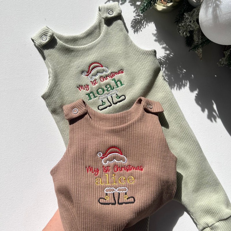 Personalised Embroidered Baby Romper - Newborn Essentials Christmas Gifts for Kids