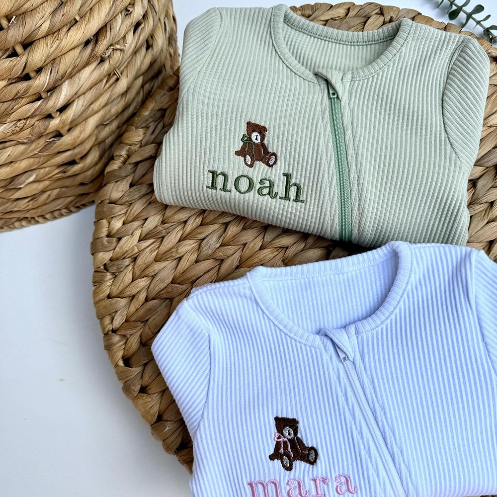 Personalised Embroidered Baby Romper - Newborn Essentials Christmas Gifts for Kids