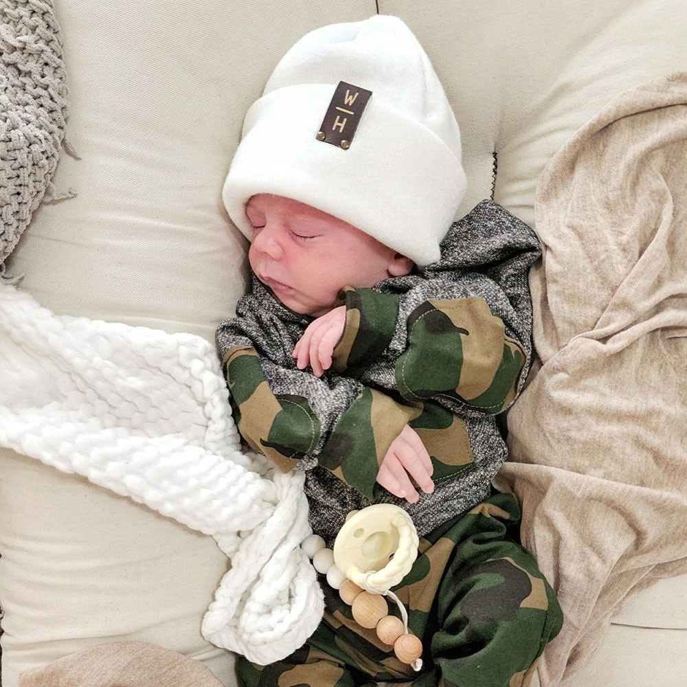 Personalized Initials Beanie Newborn Baby Infant Toddler Kids and Adult