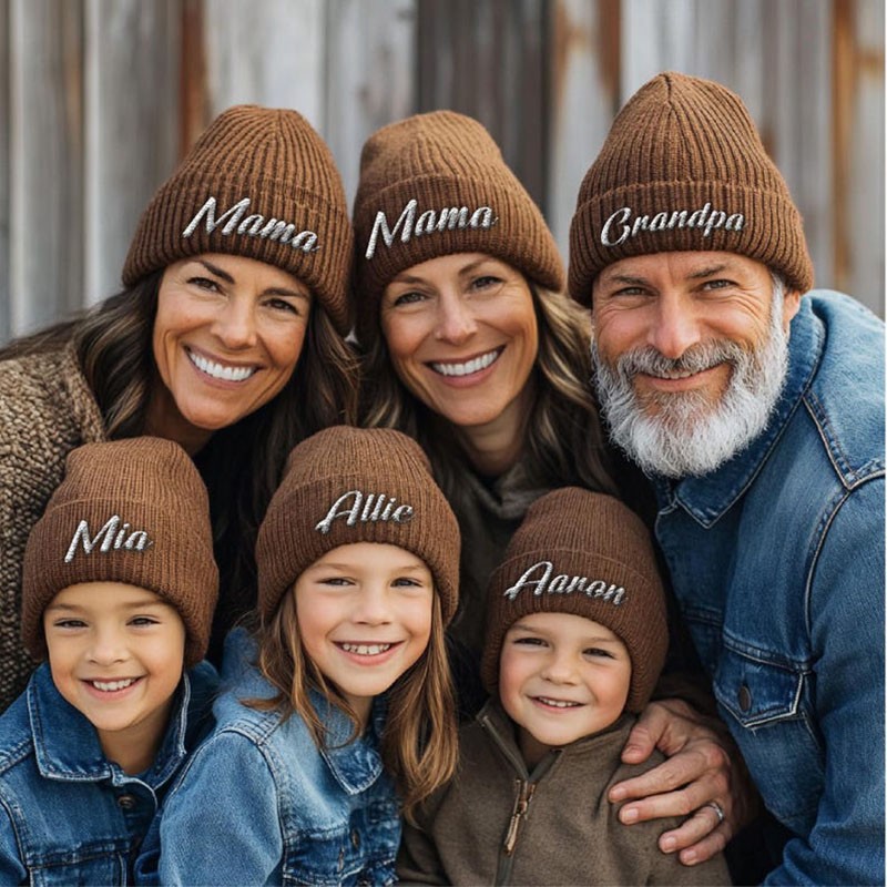 Personalized Embroidered Family Matching Beanie