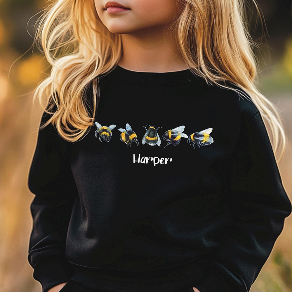 Personalised Bumblebee Hoodie for Kids Sweatshirt Gift for Toddler