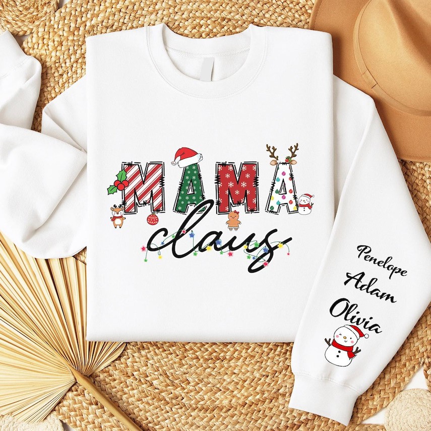 Custom Mama Claus Hoodie Christmas Mama Claus Sweatshirt