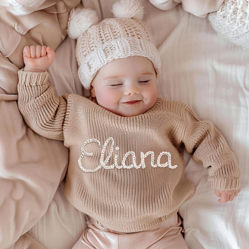 Custom Baby Sweater Embroidered Knit Sweater