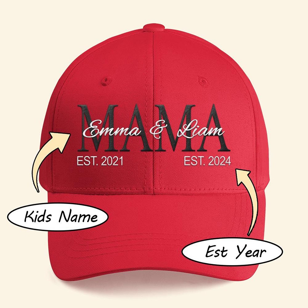 Custom Papa Mama Custom Last Name Embroidered Cap